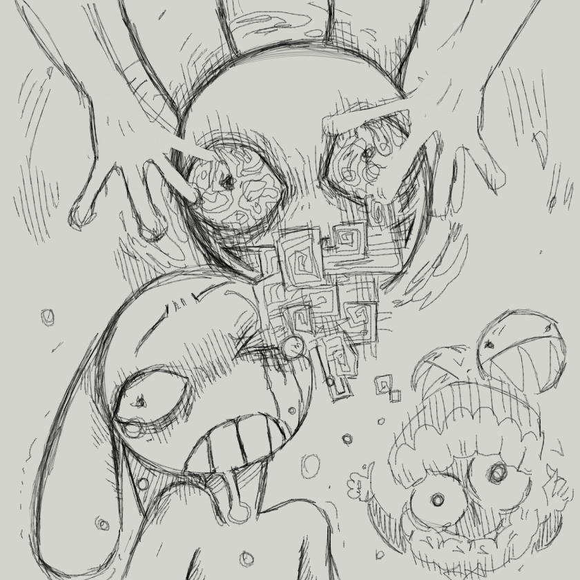 Странные каракули после просмотрп серии фицрового рицка хахаха