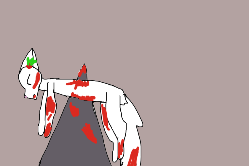 Смерть Белого Пера, <br />
Она на данный момент жива но умрет такой смертью! Умереть она в 90 лун<br />
Скоро нарисую смерть Огневой Звезды