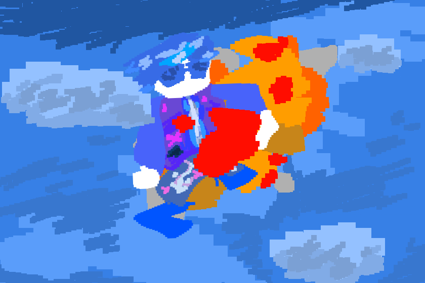 Крутой парень взрывает ахуеть какой крутой самолёт в невъебически крутом небе.