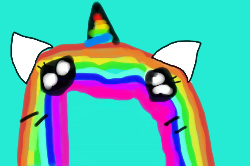 Всем привет! Я единорожка и вот мой рисунок. Радуга-единорожка