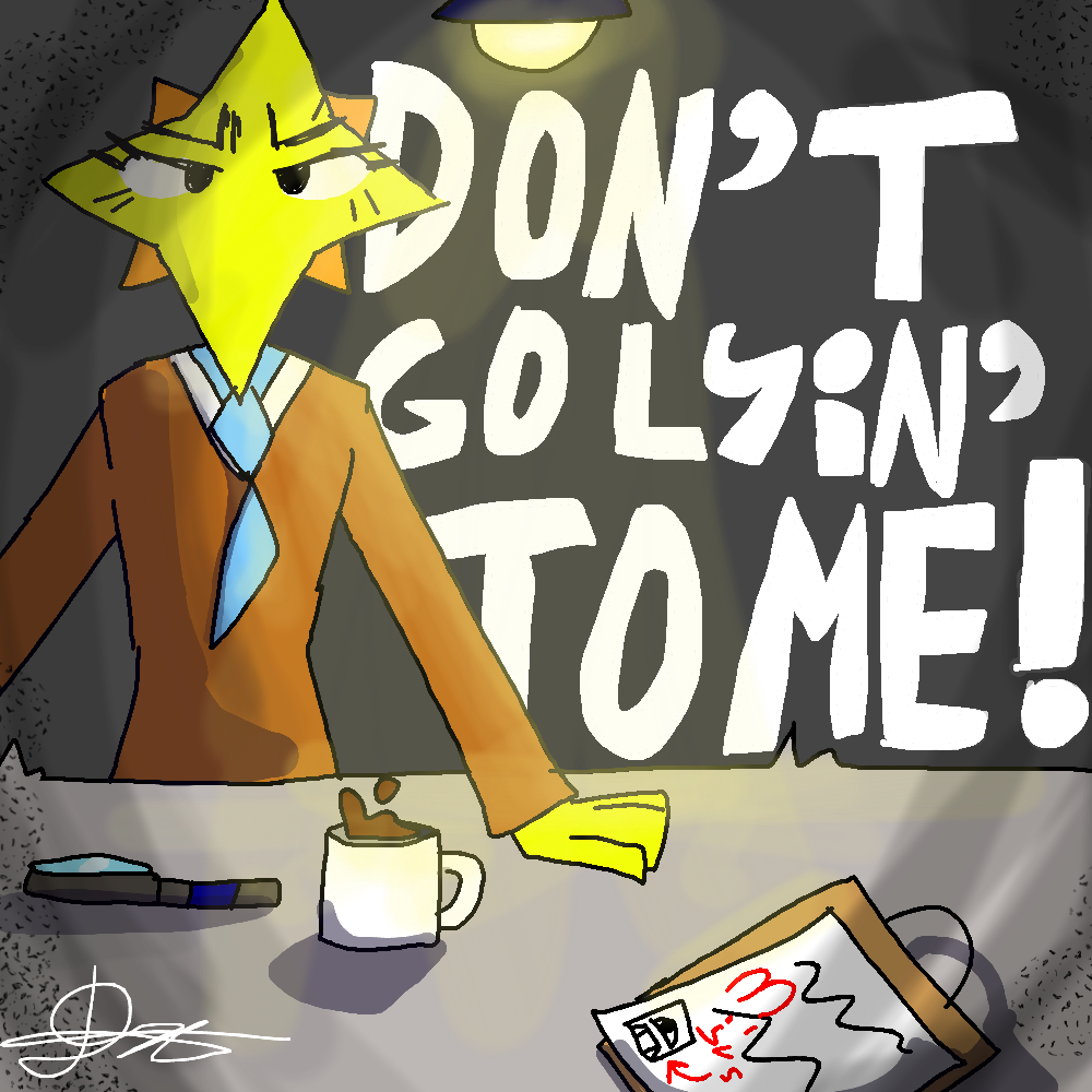 Are you crawling 'round the vents?<br />
Or can you prove your innocence? (uh-oh, uh-oh)<br />
Don't go lyin' to me<br />
I saw a body lyin' there<br />
Don't go lyin' to me (uh-oh)<br />
Don't go lyin', don't go lyin'<br />
I ain't gonna let there be<br />
No more dyin', no more dyin'<br />
Don't go lyin' to me (uh-oh)<br />
I saw a body lying there<br />
It was right there<br />
So Jordan was in medbay, Ellie in elec<br />
Jerome was roaming through the hallways<br />
Guess we gotta, gotta do a triple-check<br />
It ain't the killer's holiday (oh, oh, oh)<br />
Are you crawling 'round the vents<br />
Or can you prove your innocence?<br />
<br />
Говно нарисованое ночью вот и все