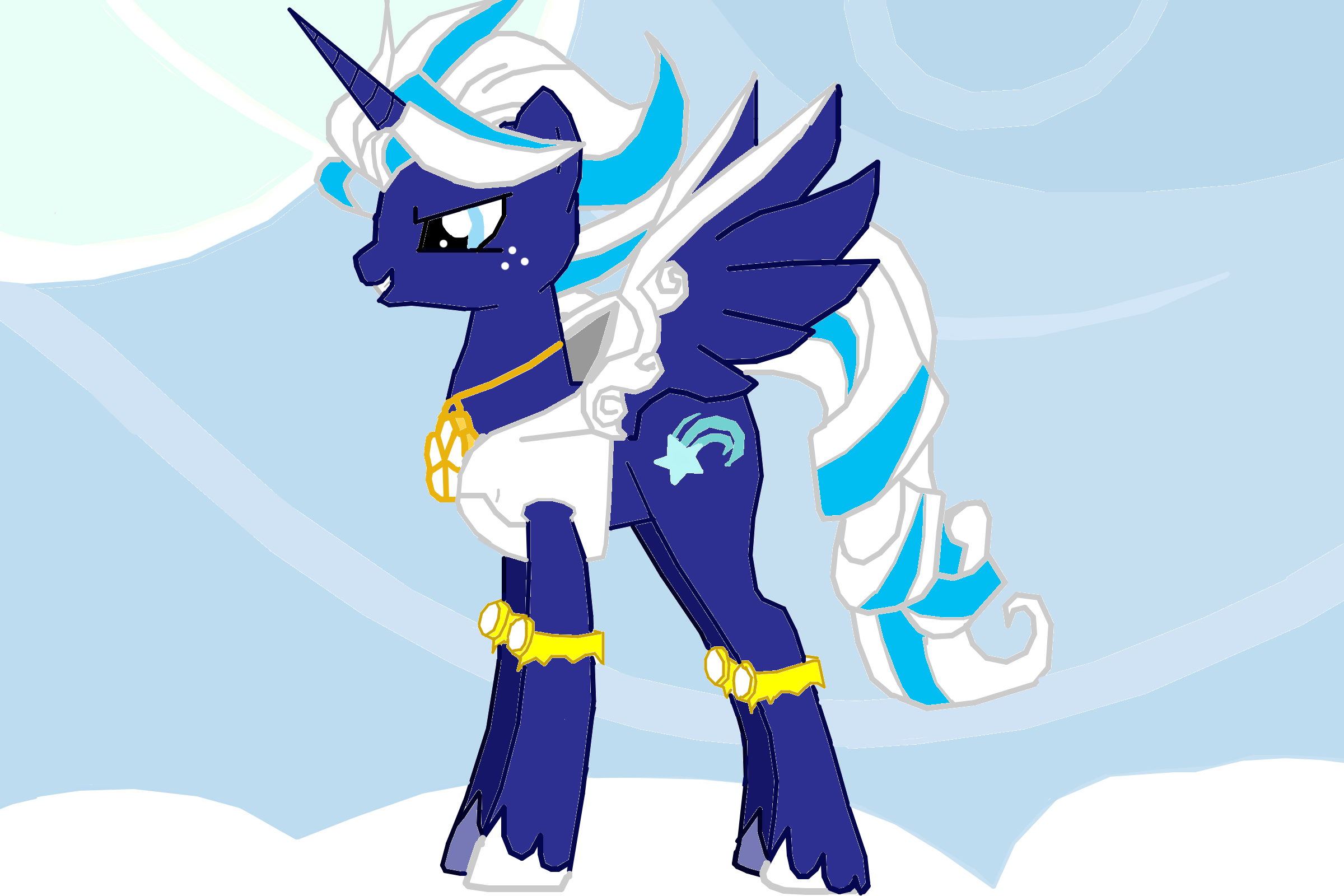 Я случайно создал эту пони в поникреаторе. Она мне очень понравилась и я даже придумал для нее классную историю. Она в реальности не существует в сериале майлиттлпони, но вот представьте что ее добавили.<br />
<br />
Её зовут Thunder - она величайший светлый маг и защитник Эквестрии, повелитель воздуха и воды, незаменимый помощник принцессы Селестии. Она способна управлять погодой - спасать многие части Эквестрии от засухи и наоборот отгонять тучи там, где дождь постоянно идёт. Способна призывать цунами, торнадо, тайфуны, молнии и наоборот их убирать. Она родилась обычным пони, но постоянная жажда знаний, любопытство и упорство в итоге сделали ее великим бессмертным волшебником, что вызывало восхищение и подражание у многих пони. Все свободное время она проводит в своем небесном храме, в огромной библиотеке, неустанно постигая все новые и новые знания, практикуясь в магии. В итоге она стала ходячей энциклопедией, всеведуща, очень много знает и умеет. Очень внимательна и у неё феноменальная память - если какой-то маг потратит десятки лет на изучение какого-то заклинания, то ей достаточно увидеть его лишь раз и она в точности его сможет повторить. Даже принцесса Селестия спрашивает у нее совета и часто бывает удивлена ее весьма глубокими познаниями. Немногие пони удостаиваются чести говорить с ней. Она сразу увидела врожденные способности Рэйнбоу Дэш и взяла к себе в ученицы.<br />
<br />
Вот такая история про эту пони. Как вам?)