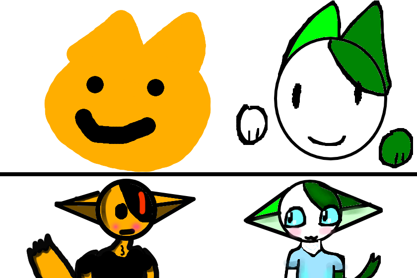 коллаб с ===--маша фурри=-=:<br />
коллаб №3<br />
тема нарисуй себя но в виде другово<br />