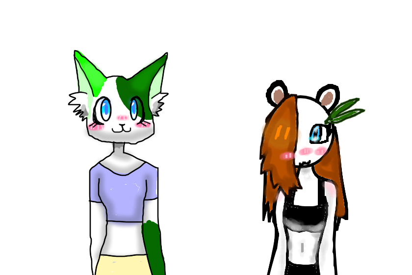 коллаб с моей подругой :) она нарисовала меня а я ее