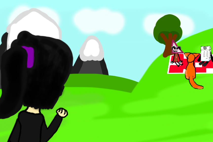 Я вместе со знакомыми решили нарисовать 1 момент из Smile HD, но тут вместо Пинки Пай, Искорки, Рарити и Эпл Джек, тут я, Кнайфик, Огневая Звезда и Кефир.