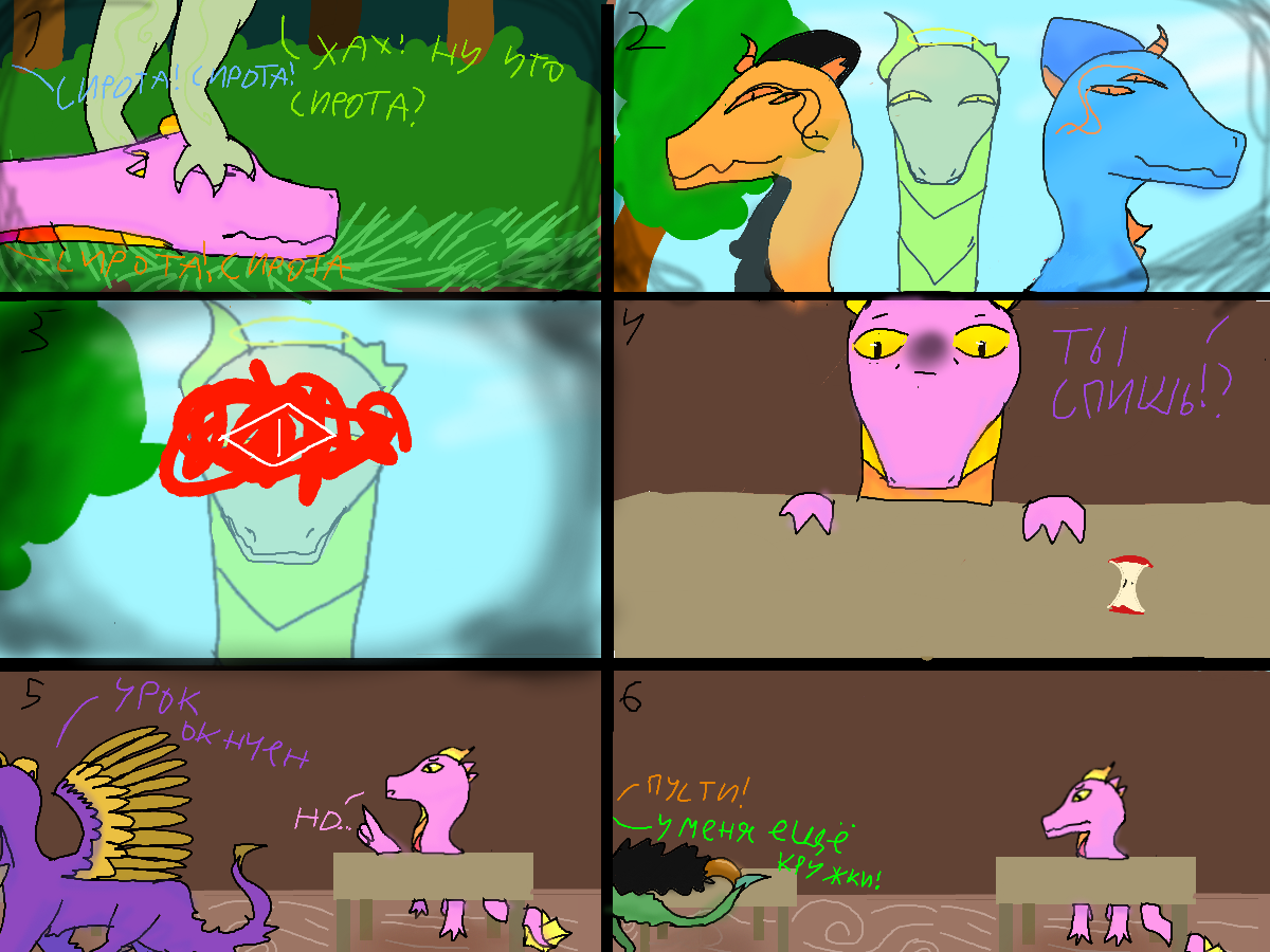 Норм бюджета не дали извините <br />
\★/предыстория хауси/★\<br />
Голова хауси с визгом упала и была прижата к земле мощьными лапами.<br />
-АУ! отпустите! :визгнула Хауси<br />
-Сиротка ! Сиротка!<br />
: кричали дракончики.<br />
Хауси отчайно пыталась выбраца из хватки но безуспешно.<br />
Их было трое; Мыт - оранжево черный дракон из семейства лильевых, Нитах - сине оранжевый дракон,брат мыта и...<br />
Рытью он был сводным братом Хауси..<br />
<br />
Они кричали и царапали её,это был ужас который и врагу не пожела...<br />
<br />
ХАУСИ! Ты что спишь!? : крикнул учитель.<br />
-оу простите ме...<br />
-ВСЁ с меня хватит! Сегодня ночуешь на улице!<br />
-Но..<br />
-Урок окончен. : твёрдо сказал учитель Даст .<br />
<br />
все потихоньку начали собираться по домам, а Хауси никак не могла забыть о своём сне...<br />
<br />
Всё :D продолжение следует через пять лет))