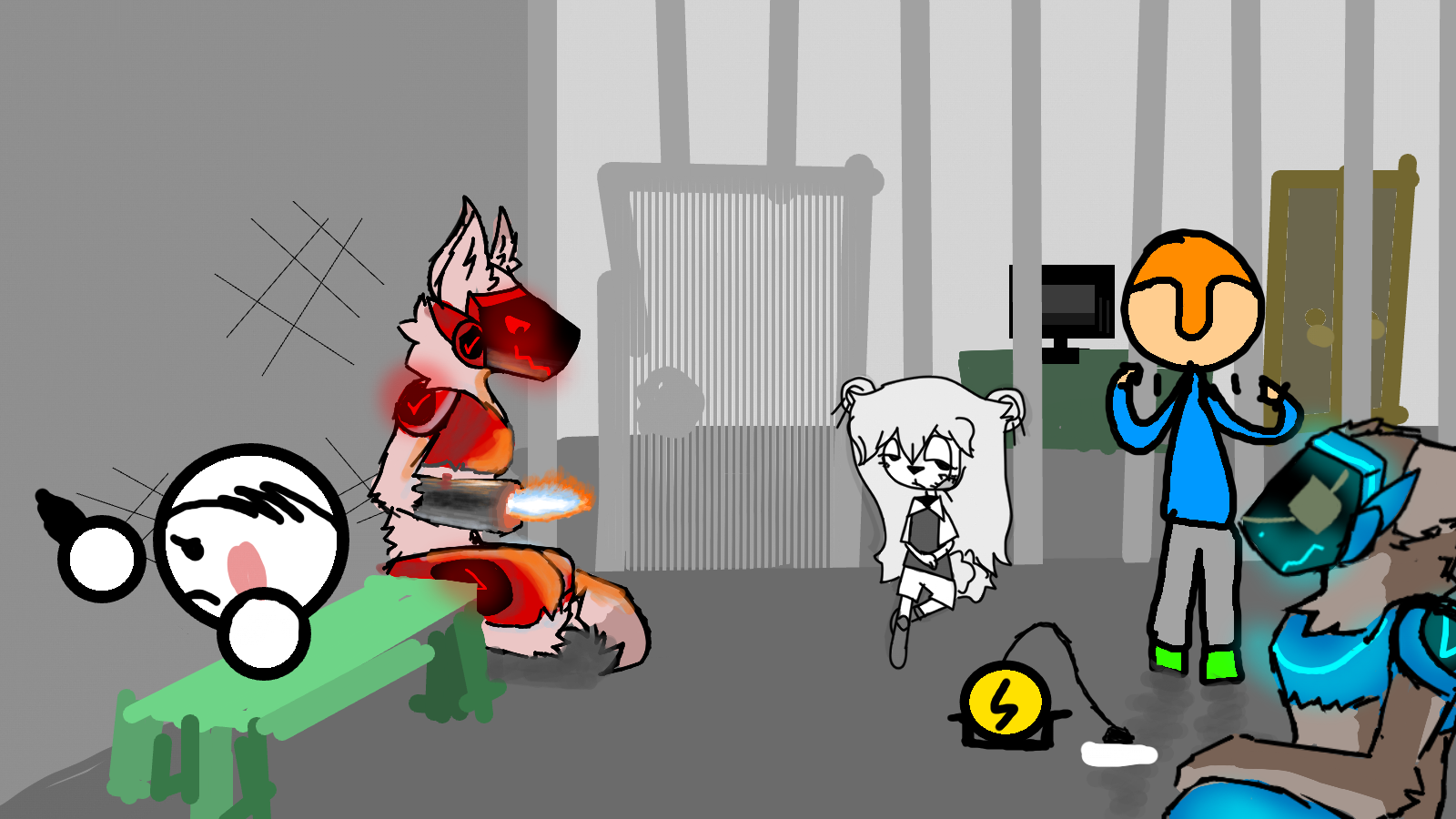 После того как Тоня не смогла спасти из тюрьмы Лигия, Амато, Прайм и Эльма, они продолжают отсиживать тут уже 2 дня. Лигий вспомнил, что он может телепортировать предметы даже без силы. Он поставил на зарядку триггер силы. Прошло 6 часов, нуступил вечер Эльм спрашивает Тоне:<br />
Эльм - А как ты изменила цвета?<br />
Тоня - Мне просто скучно и хочу домой<br />
Эльм - Понятно.<br />
Тоня - Лигий, может что нибудь придумаешь? У тебя уже сила заряжается 6 часов.<br />
Лигий шепотом - Времени нет, я просто смотрю на дверь и жду когда полицеский отойдет может быть ср**ь сс**ь а может быть и еб**тся об что то<br />
Эльм - можно мне пожалуйста без матов мне просто грустно<br />
Лигий - Да оставь свой карандаш на месте<br />
Эльм - но это же мой любимый!<br />
Тоня - Я даже не смогла забрать у полиции ключ<br />
Амато - Да какая разница! Главное что мы вместе, мы должны верить в себя! И у нас может быть все получится<br />
Эльм - Хм... философская фраза<br />
Лигий - Филосовское, что то научное.<br />
Тоня - что это за знаки ты там рисуешь?<br />
Эльм - В мультфильмах и в фильмах видел такие полоски.<br />
Лигий - жаль что мы не можем так выбираться как авторлинг.<br />
Тоня - Это да. Но надо выбраться<br />
Прайм - А что делать? Сидеть, ждать пока полицеский нас выпустит?<br />
Лигий - Надо действовать наверняка<br />
Полицейский - Че на меня смотришь мальчик<br />
Эльм - Мы не такие психи! Вы нас неправильно поняли я вообще то коллекционирую редкие вещи<br />
Полицеский - Добывайте в шахте бл**ь, идите вы нах*й не выпущу!<br />
Прайм про себя - Если он так намекает, это значит он нас никогда не выпустит<br />
Полицейский отошел в туалет.<br />
Лигий - У нас есть несколько минут чтобы выбраться из этой ху*ни<br />
Эльм - Да ладно...<br />
Амато - Надо резать решетку<br />
Лигий - Круто! Как раз сила зарядилась :)! Сила молнии!<br />
Тоня - Ура наконец то!<br />
Амато перерезал клетку, и когда все выбрались, Лигий починил эту клетку и телепортировал когда уходили из тюрьмы полицейского вместе с туалетом.<br />
<br />
Ту би кантиньюд.