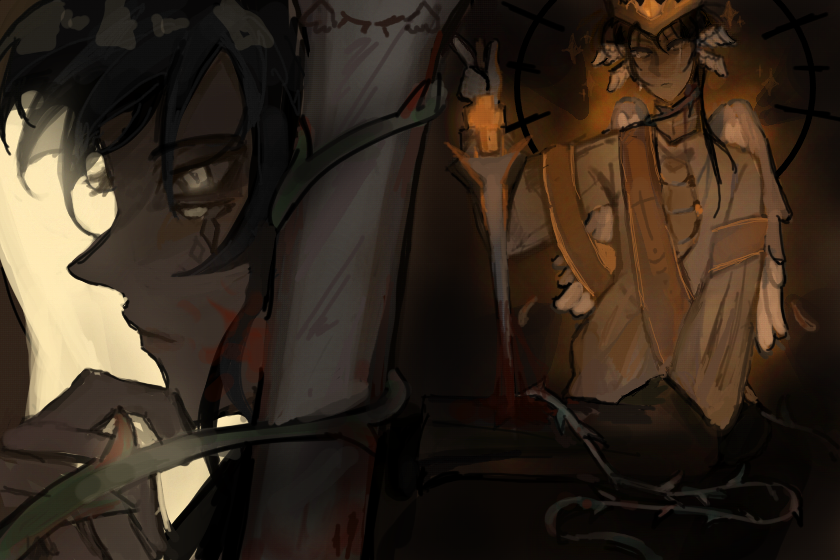 Эт на конкурс punpie)) 0)/))) Что то слишком мрачновато вышло для ангелочка, а фон я вообще не умею рисовать, так что методом тыка чета да сделала