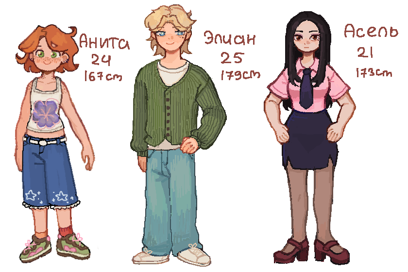 А вот и остальные! Парочку вы уже видели, и одна новенькая:з, я думаю еще над одним парнем, но пока не уверена хмм<br />
вот так вот, может устроить аск для всех и потом отвечать рисунками?