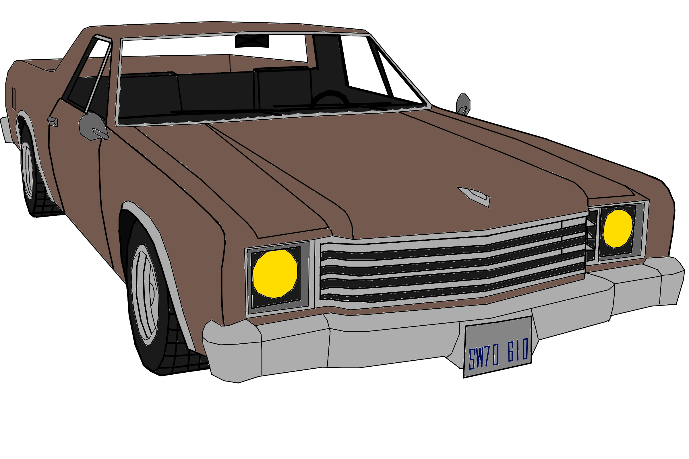 Это машина Пикадор из игры GTA San Andreas, припаркована рядом с домом Райдера. Райдер персонаж из этой игры, скоро доделаю его