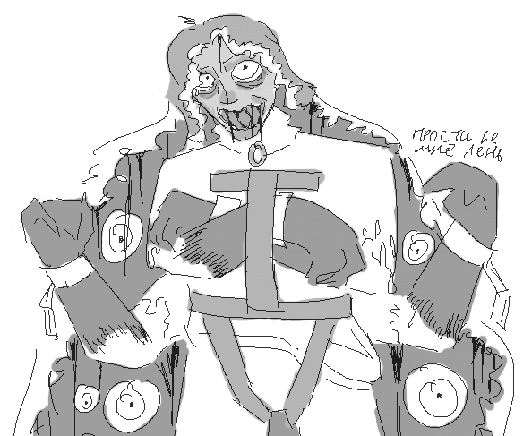 Хумка Пандемониума из прешур которого я придумал за пять секунд после того как увидел его же хумку где он просто чел рыбка с прессом и аниме волосиками